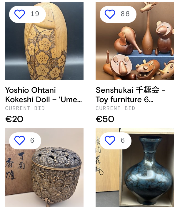 海外ネットオークション事業の取扱商品の一例